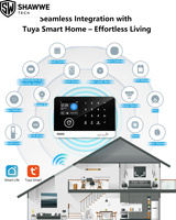 Système d'alarme de sécurité domestique intelligent ODM en promotion, contrôlé par smartphone, en ABS, portable, WIFI GSM 4G sans fil, détecteur de mouvement, résistant à l'eau
