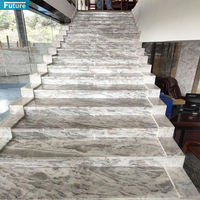 Dalle de marbre blanc naturel poli et émaillé de luxe FutureStone 18MM, taille personnalisable, pour hôtel, villa, escalier, salle de bain, sol, cuisine