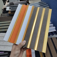 Vente en gros OEM de haute qualité pour l'intérieur Panneau mural décoratif PS en plastique composite 3d pvc charbon de bois de couleur dorée