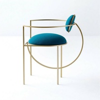 Fauteuil chic et élégant SPARKLE en velours, chaise de salle à manger luxueuse dorée