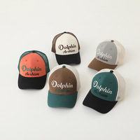 Casquettes de baseball en maille respirante réglables pour bébés et enfants, avec broderie personnalisée de lettres, style camionneur, protection solaire, dessin animé, vente en gros, OEM