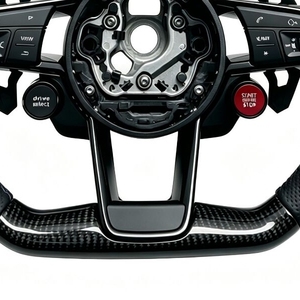 Nouveau Volant en Cuir et Fibre de Carbone <span class=keywords><strong>S</strong></span>-<span class=keywords><strong>Line</strong></span> avec Bouton de Démarrage pour <span class=keywords><strong>Audi</strong></span> Q5 R8 TTRS C6 C7 S7 S4 A4 B8 RS3 SQ5 S5 B9 A6 C8 A3 - Product Image 5