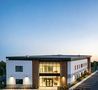 Edificio Comercial Prefabricado de Estructura de Acero con Muro Cortina de Vidrio y Sala de Exposiciones