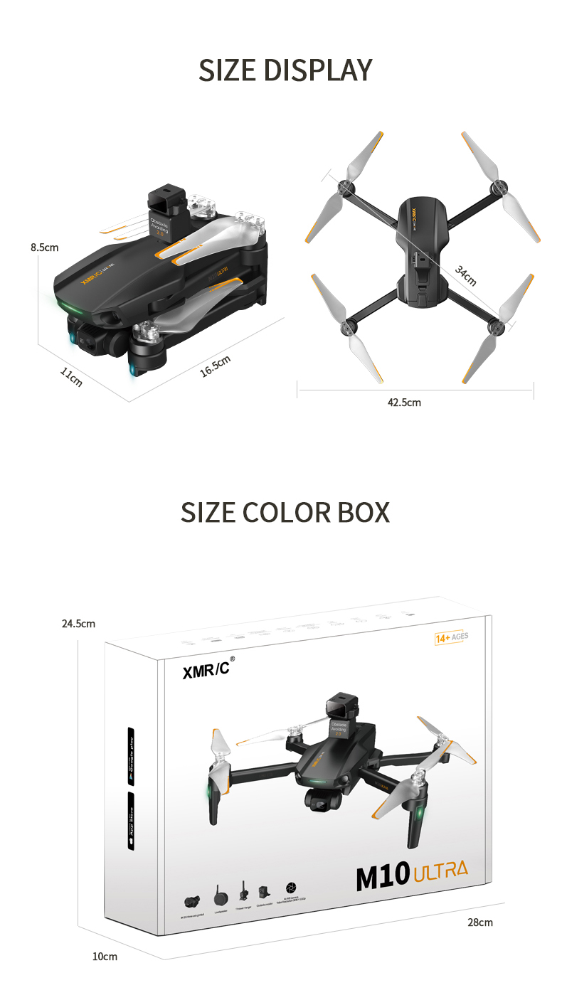 XMRC M10 Ultra Drone - 4K HD Camera, GPS, and 5KM Range