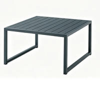 Table à thé carrée moderne et durable en acier inoxydable pour cour et villa