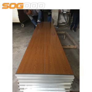 Gỗ hiện đại Thiết kế hạt Thép cửa nhà để xe tấm tính năng cách nhiệt trên bán - Product Image 3