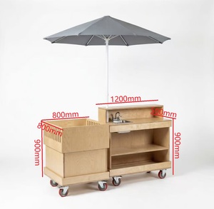 Chariots mobiles d'extérieur, chariot commercial combiné pour bois, café, snacks, idéal pour la promotion et le marché - Product Image 1