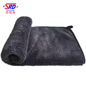 Serviette en microfibre bleue grise à poils longs pour le séchage de la voiture, vente en gros - Product Image 4