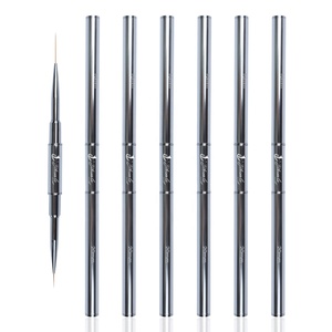 Cepillo delineador de doble cara, mango de metal, color plateado, Gel sintético UV, <span class=keywords><strong>2021</strong></span> - Product Image 2