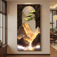 Lampe murale 3D en résine plaquée, art mural fait main, décoration Feng Shui pour entrée, peinture suspendue haut de gamme, Quadro Da Parete