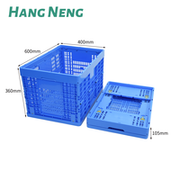 Caisse de transport pliable en plastique PP 600*400*360mm, panier logistique empilable pour le transport d'œufs et de légumes