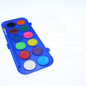 Juego de Pinturas de Acuarela Sólidas de 12 Colores en Oferta, Pasteles Redondos de 2.8 cm en <span class=keywords><strong>Caja</strong></span> de Plástico con Pincel para Lienzo - Product Image 1