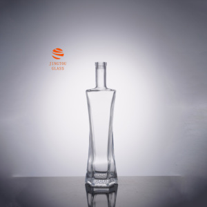 Botella <span class=keywords><strong>de</strong></span> Vino <span class=keywords><strong>de</strong></span> Vidrio Transparente Ovalada con Base Hexagonal Personalizable <span class=keywords><strong>de</strong></span> 10 ml y 500 ml, Apta para Whisky, <span class=keywords><strong>Vodka</strong></span> y Brandy - Product Image 6