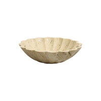 Bol en marbre travertin beige naturel, sculpté à la main, moderne, durable, pièce maîtresse décorative pour salon, chambre, salle à manger