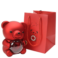 Nouveau coffret cadeau de bijoux d'ours Rose rotatif rouge préservé à chaud avec collier rond cadeaux pour femmes maman femme saint valentin