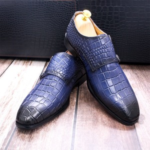 Chaussures italiennes pour hommes, chaussures à double boucle, chaussures habillées en cuir, chaussures artisanales en cuir pur pour hommes, chaussures de costume - Product Image 3