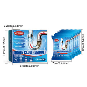 Limpiador de inodoros domésticos y fregaderos de cocina Polvo de desbloqueo de tuberías para drenaje y plomería Eficaz en tuberías obstruidas - Product Image 1