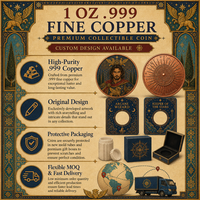 Pièce de collection médiévale Paladin en cuivre fin .999 de 1 oz, médaillon commémoratif personnalisé avec portrait de guerrier dragon, vente en gros
