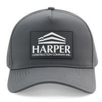 Casquette de baseball HS41 de haute qualité, imperméable, à 5 panneaux, perforée au laser, avec patch en caoutchouc PVC personnalisé, séchage rapide, pour sports de plein air
