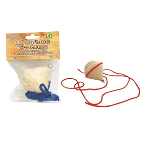 Trottola Mitica en bois avec ficelle, jouet classique pour enfants - Product Image 1