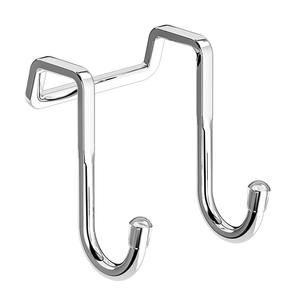 Porte-manteau mural en acier inoxydable à double crochet en forme de S, résistant à la rouille, argent/noir, crochet rectangulaire pour porte, cuisine, salle de bain - Product Image 3