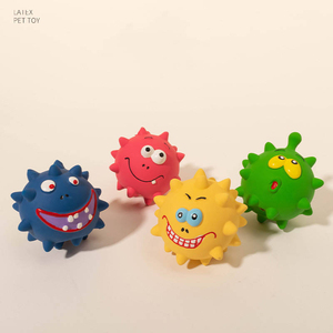 Wholesale Brand Custom Cartoon Style Multi-functional Portable Pet Toy Interactive Squeak Latex Chew Toy 7.5cm 4 Colors - Product Image 3