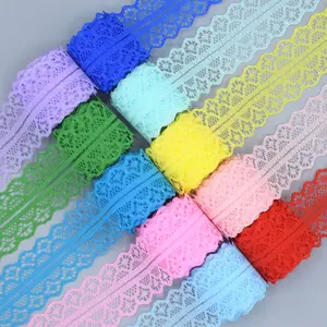 10 Gulungan Renda Potong Pita Kain Pita Bordir Renda DIY Garmen Jahit Pakaian Dekorasi Aksesoris Warna-warni Poliester 3Cm