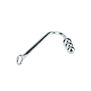 Gancho <span class=keywords><strong>Anal</strong></span> Metálico de Acero Inoxidable con 3 Bolas y Lazo de Restricción, Juguete Sexual - Product Image 4