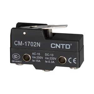 מתג מיקרו-גבול קטן מסוג CNTD CM-1702N סוג להב קצה מתג מיקרו קטן עם חוזק מכני גבוה 15A 250VAC SPDT צורת מגע