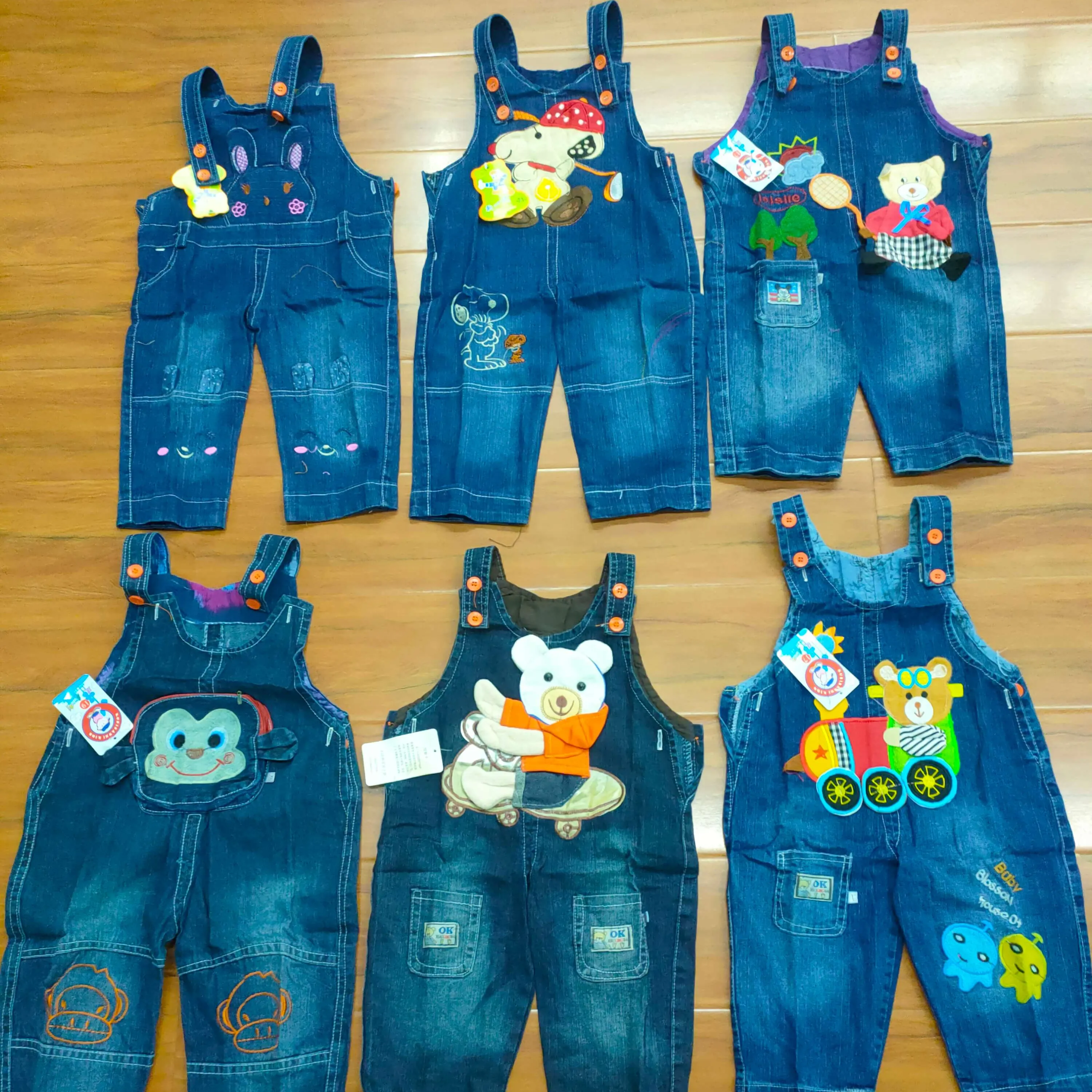 Denim ensemble jeans restes de pantalon une pièce bébé garçons filles coton enfants pantalons pull pantalon centre commercial pas cher