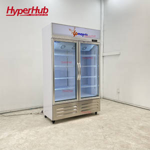 Réfrigérateur commercial haut de gamme en alliage d'aluminium <span class=keywords><strong>brossé</strong></span> avec refroidissement par air, pour boissons et fruits, vitrine réfrigérée pour cuisine professionnelle - Product Image 4