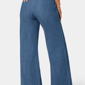 Pantalones Vaqueros Anchos de Mezclilla para Mujer, de Cintura Alta, Azules Lavados, Estilo Retro, Holgados y Versátiles, al por Mayor - Product Image 2