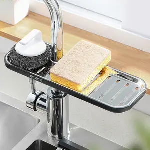 Stainless steel faucet shelf kitchen supplies sink storage rack sink sink rags draining basket