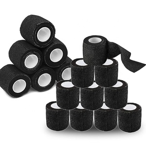 Commercio all'ingrosso stampa Logo personalizzato nero elastico autoadesivo fasciatura monouso Piercing tatuaggio coesive bendaggio - Product Image 1