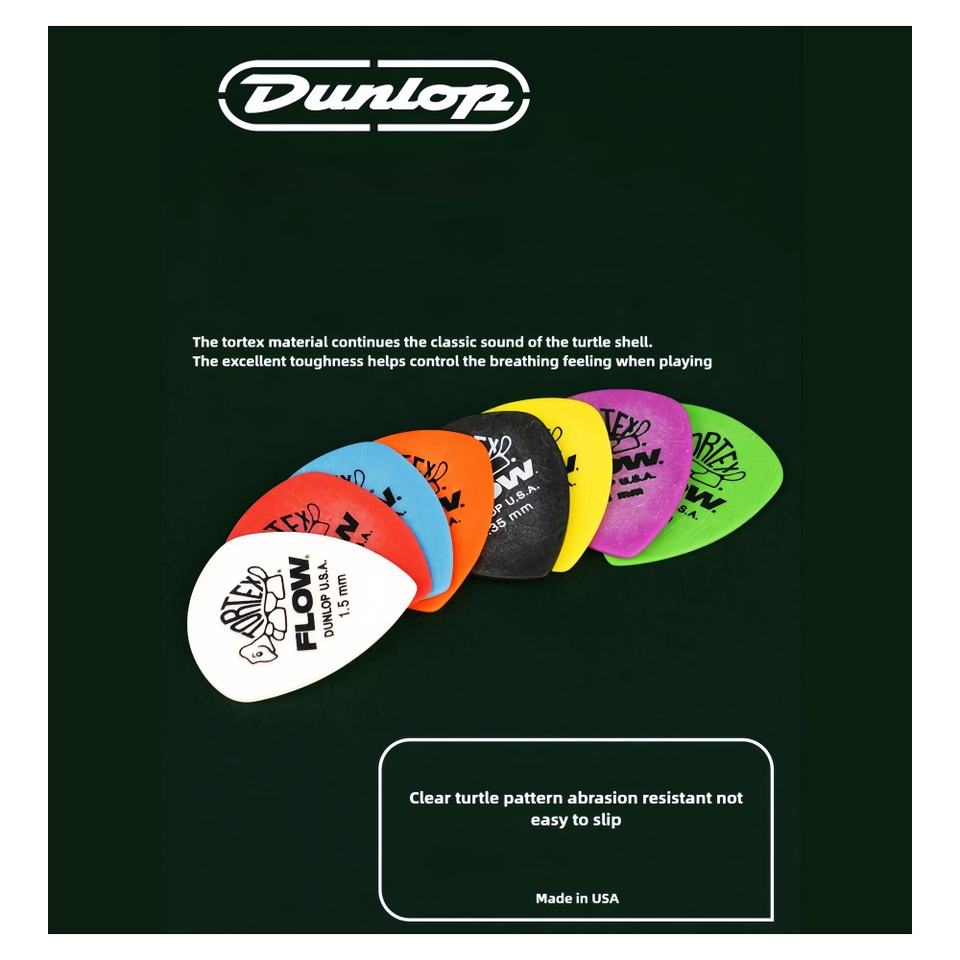 Jelo Instrument JELO 558R Dunlop Flow Standard Nylon Guitar Picks - Custom Holder