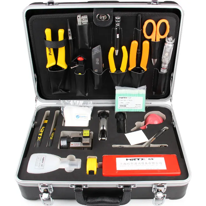 Fiber Optic Fusion Splicing ToolKit Fiber Optic Basic Tool Kit Deluxe Fiber Termination Toolkit FFS65 Toolbox with VFL Cutter