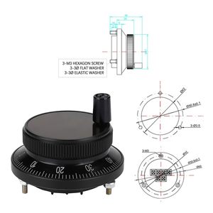 ตัวเข้ารหัสแบบหมุน Fayelume 5V 60 มม. สำหรับควบคุมเครื่อง CNC พร้อมพัลเซอร์แบบมือหมุน สำหรับป้อนพัลส์แบบแมนนวล ใช้กับเครื่องกัดซีเอ็นซี - Product Image 2