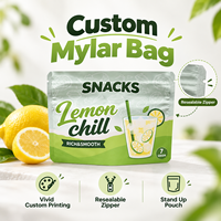 Sachet en aluminium Mylar imprimé sur mesure, pochette alimentaire autoportante avec fermeture éclair résistante à l'humidité