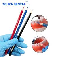 YOUYA DENTAL Marqueur intra-oral dentaire stérilisable pour la réparation de prothèses dentaires, crayon de traçage à mine rouge/bleue/noire, corps en bois