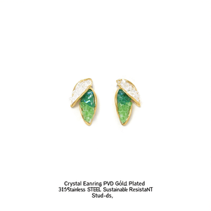 Boucles d'oreilles en cristal plaquées or PVD, acier inoxydable 316L, résistantes et durables - Product Image 2