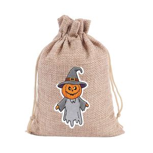 Bolsa de Arpillera para Halloween 2026, 13x18cm, OEM ODM, con Patrón Impreso, Bolsa de Lino Reutilizable para Regalos, Dulces y Manualidades - Product Image 6