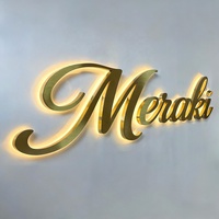 Letrero Retroiluminado con Acabado Espejo Dorado Premium, Logotipo 3D Brillante LED, Decoración de Pared para Spa Profesional, Salón de Belleza y Joyería