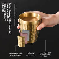 Tasse à eau isolée à double paroi en acier inoxydable 304, très vendue, pour café, lait, maison, restaurant, fête, camping, voyage