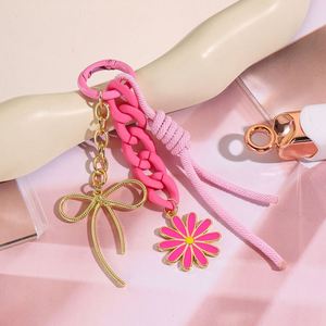 Hot Selling Balloon Dog Keychain Bow <b>Letter</b> Bead Hanging Decoration Sweet Hanging Rope Backpack Accessories Keychain Pendant - Product Image 5
