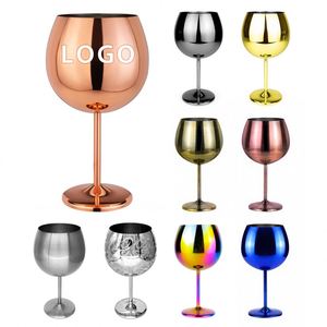 Copa de Vino Grande Tipo Globo de Acero Inoxidable 18/8 Color Oro Rosa de 700 ml, Irrompible, Personalizable, para Bar, Bodas, Fiestas, Restaurantes - Product Image 2