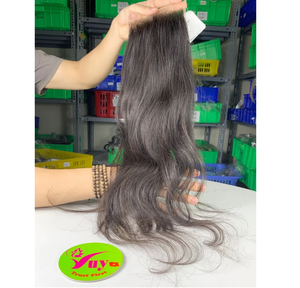 Cabello Humano Ondulado Natural de 16 Pulgadas con Cierre HD 5x5, Cabello de un Solo Donante con Encaje HD Suizo, Color Natural, Venta al por Mayor - Product Image 4