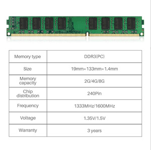 Memoria del Computer Desktop completamente compatibile <span class=keywords><strong>DDR3</strong></span> 4G & DDR4 8G/16G 1333MHz Stock di frequenza per il commercio estero transfrontaliero all'ingrosso - Product Image 1