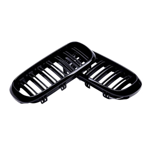 Pour <span class=keywords><strong>BMW</strong></span> <span class=keywords><strong>F15</strong></span> F16 <span class=keywords><strong>X5</strong></span> X6 F85 F86 2014-2018 <span class=keywords><strong>Calandre</strong></span> de pare-chocs avant double lamelles noire brillante style racing - Product Image 2