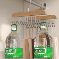 HYJ1 cintre en bois avec 8 crochets soutien-gorge cintres peu encombrants cintre en bois avec crochets rotatifs à 360 ° placard garde-robe organisateur