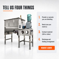 Mélangeur à ruban industriel pour poudres avec vitesse d'arbre de 65 tr/min pour ligne de production en usine agroalimentaire